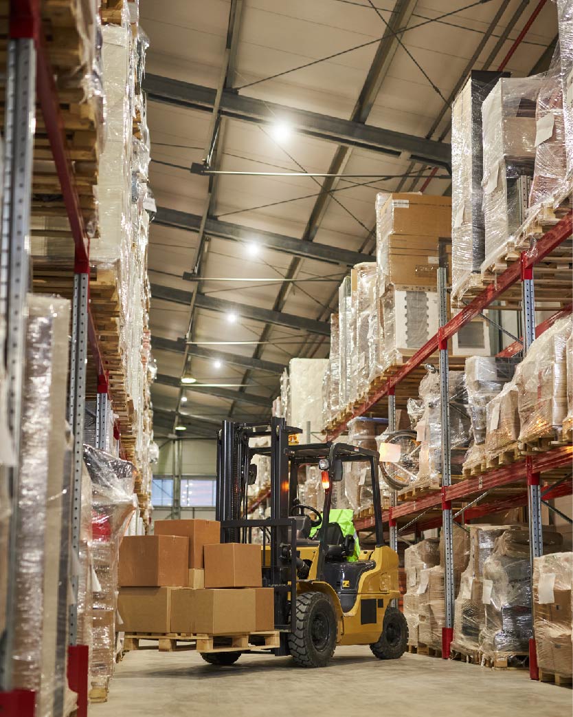 Warehouse-interior-with-a-forklift