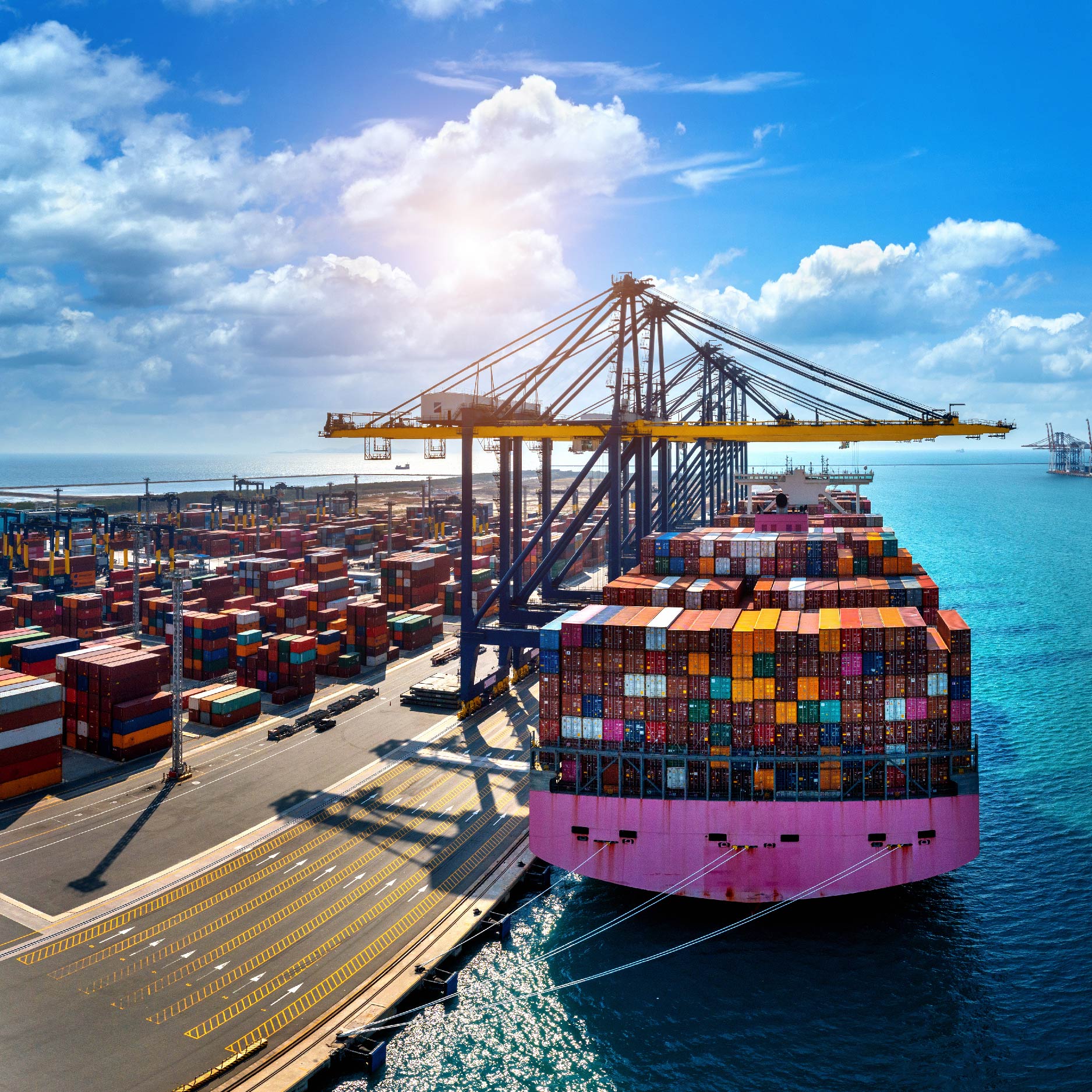 sea freight-aerial-view-cargo-ship-cargo-container-harbor